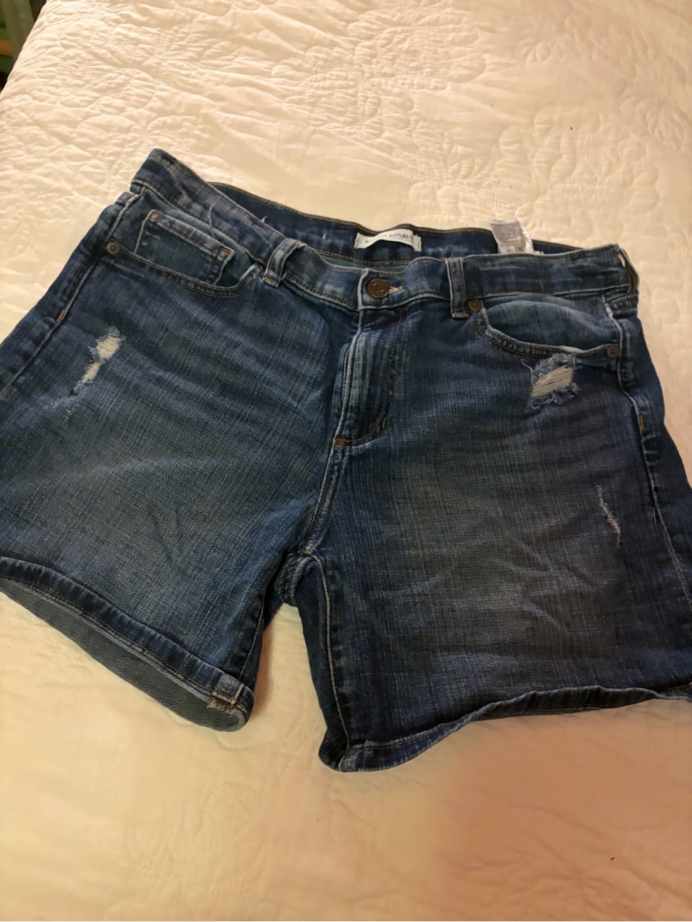 Banana Republic Dark Blue Distressed Jean Shorts
